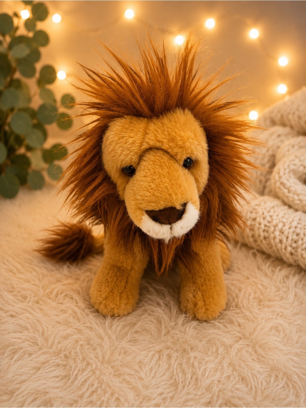 Plush Lion Stuffed Animal - Golden Brown Mane